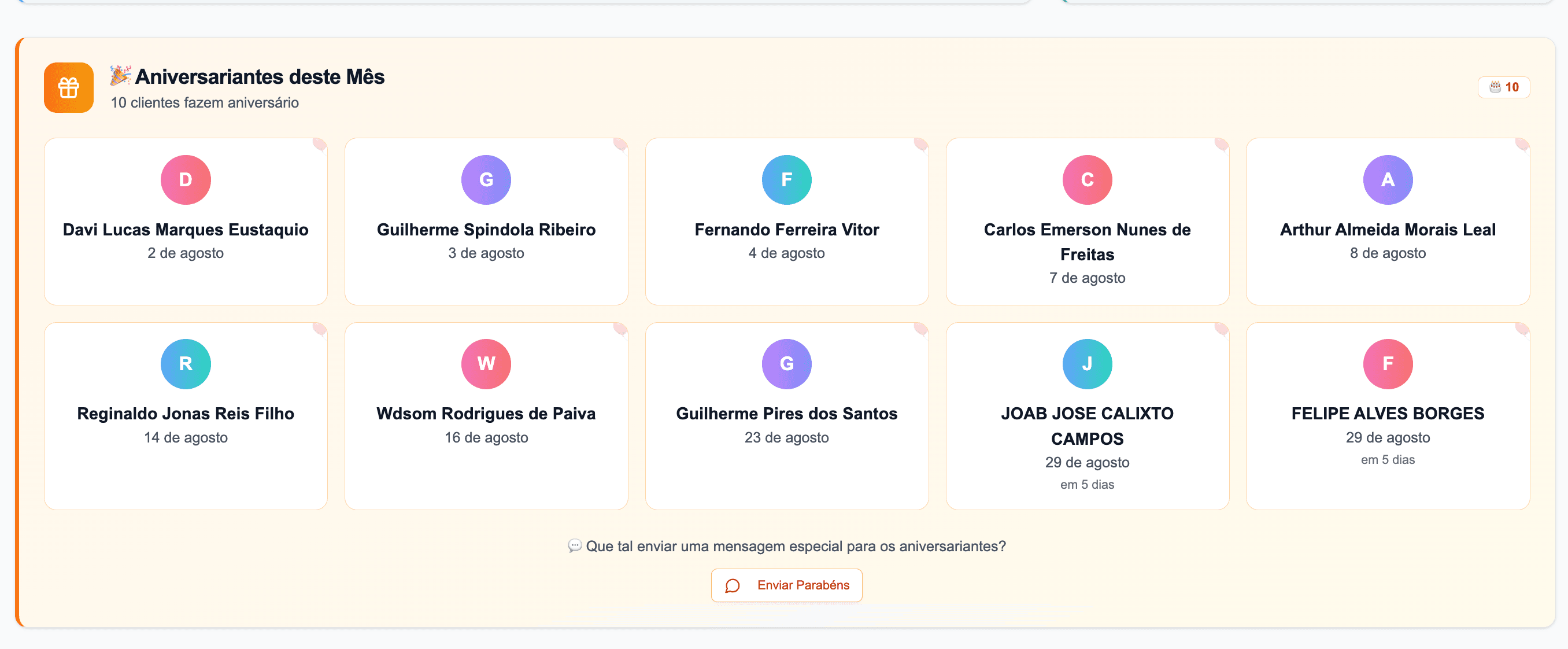 Campanhas de Aniversário